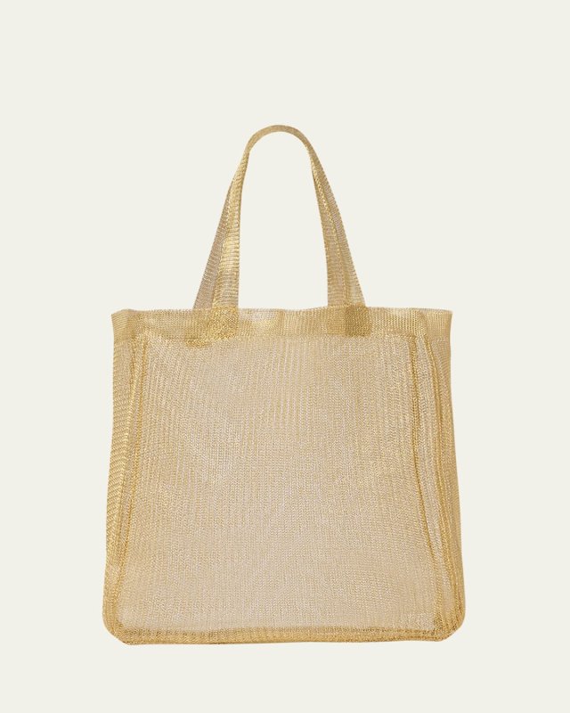 Imogen Mini Tote Bag in Brass Mesh